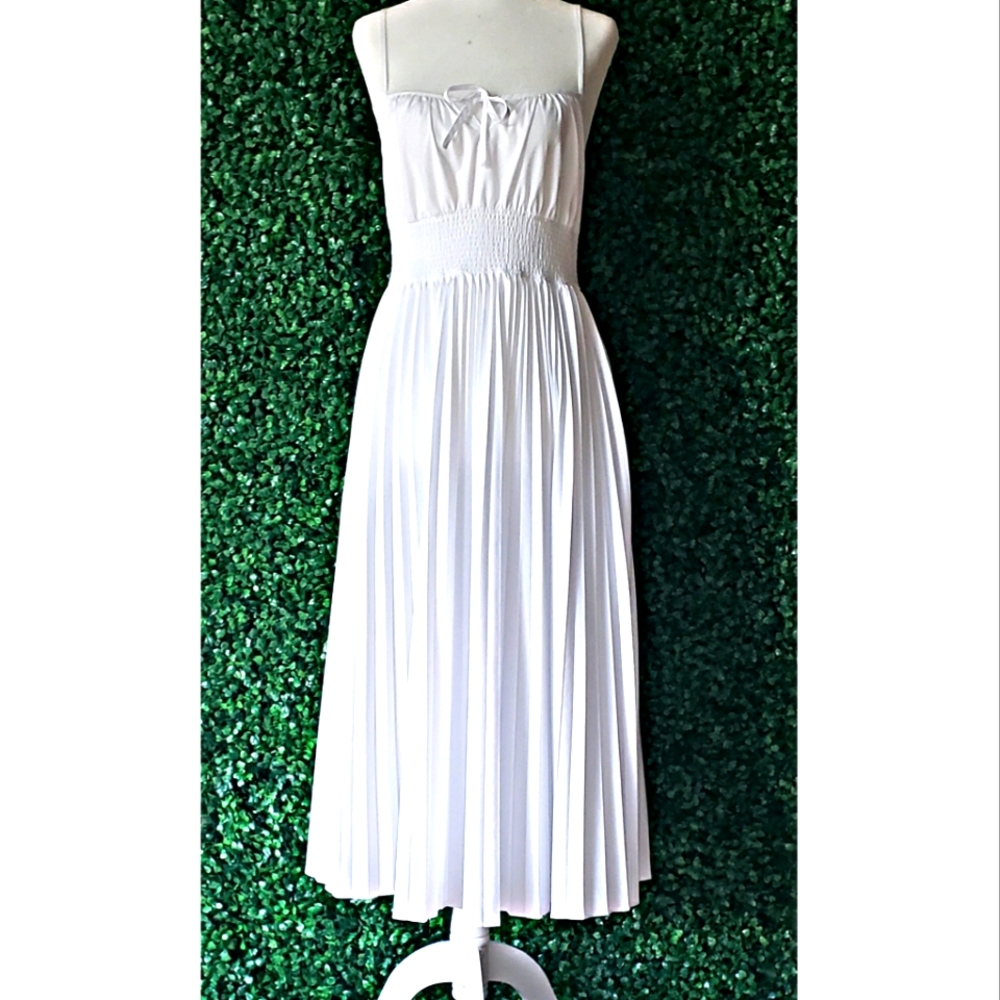 J.Crew Smocked-waist pleated dress